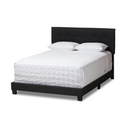 Baxton Studio Brookfield Modern Charcoal Grey Queen Size Bed 134-7399
